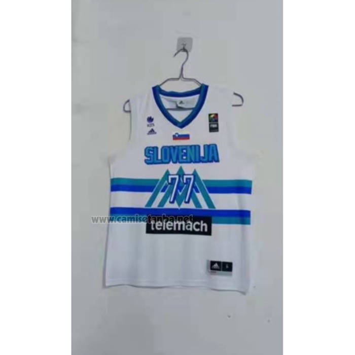 Camiseta Slovenia Luka Doncic #77 Tokyo 2021 Blanco2